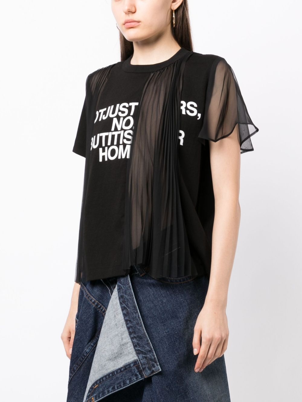 asymmetric cotton T-shirt - 3