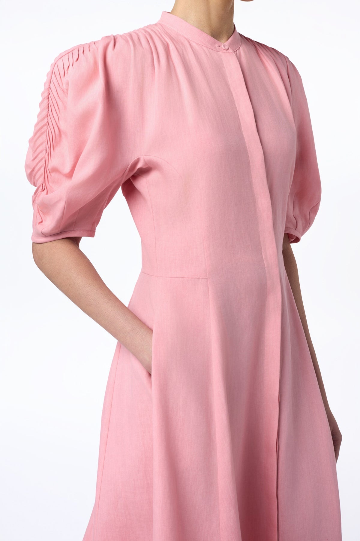Arabella Shirtdress in Rosa Aloe Linen - 5