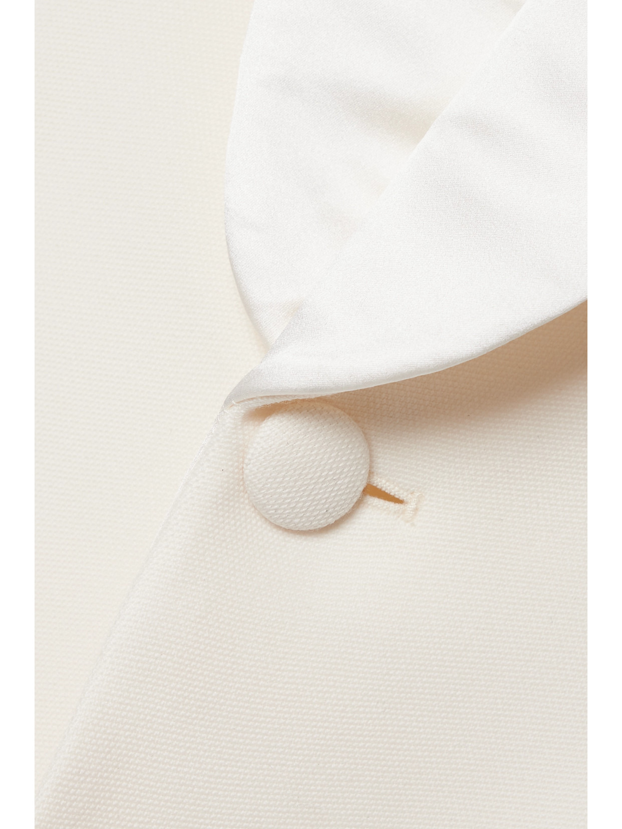 Silk-satin Trimmed Grain De Poudre Wool Blazer - 4
