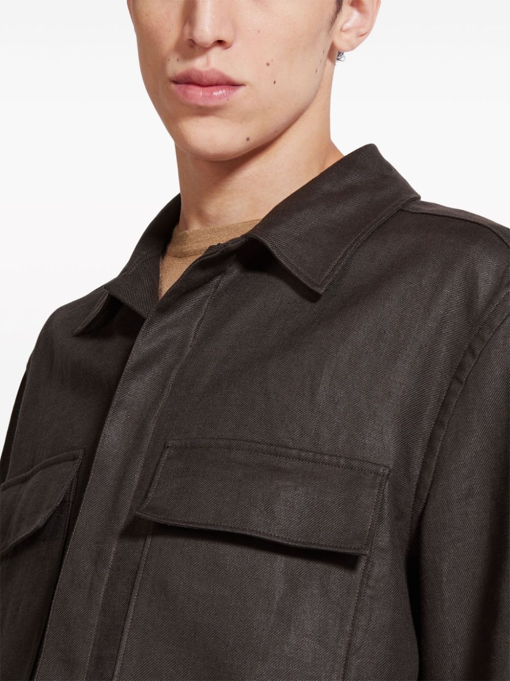 linen shirt jacket - 3