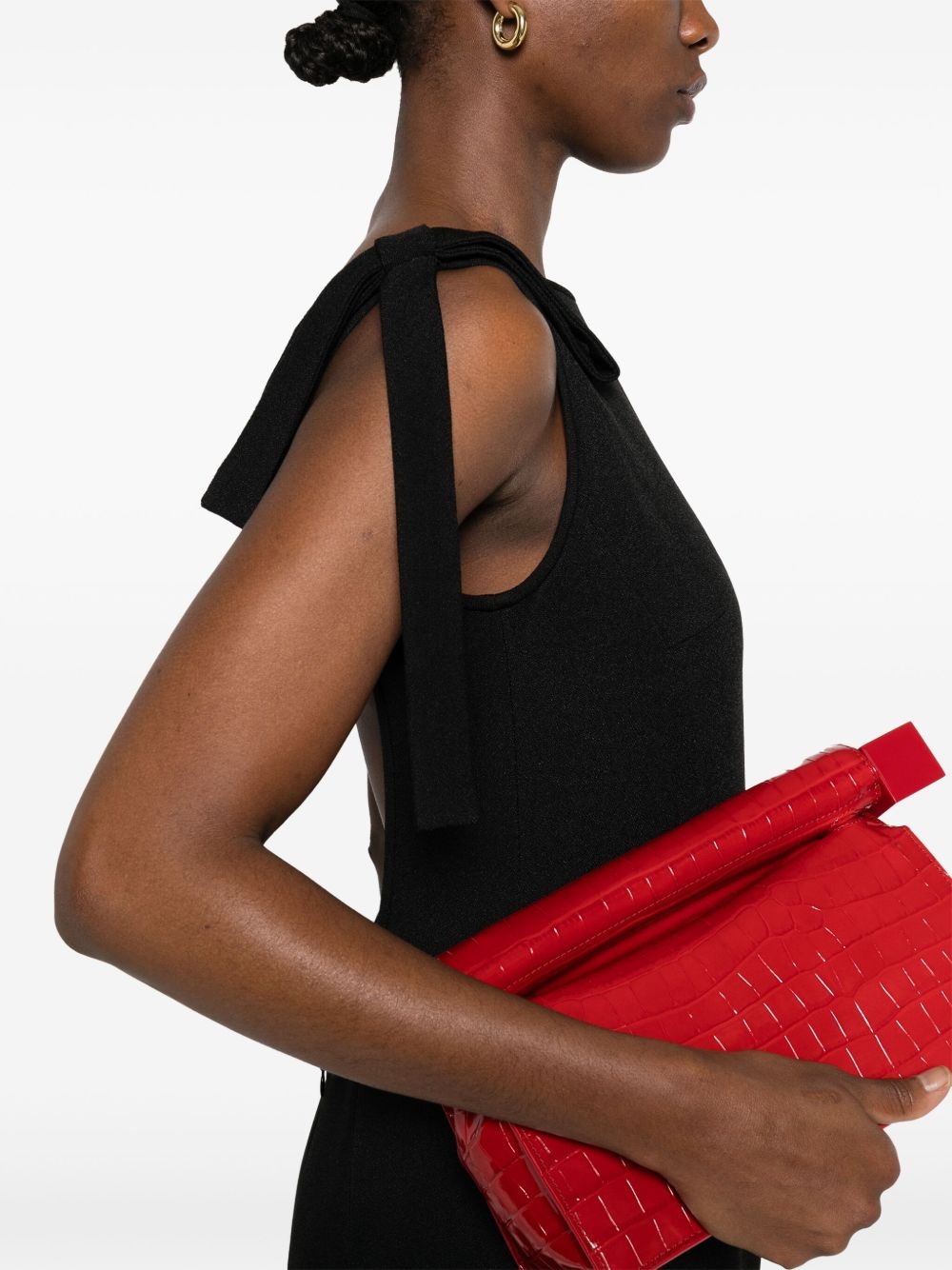 bow-detail midi dress - 5