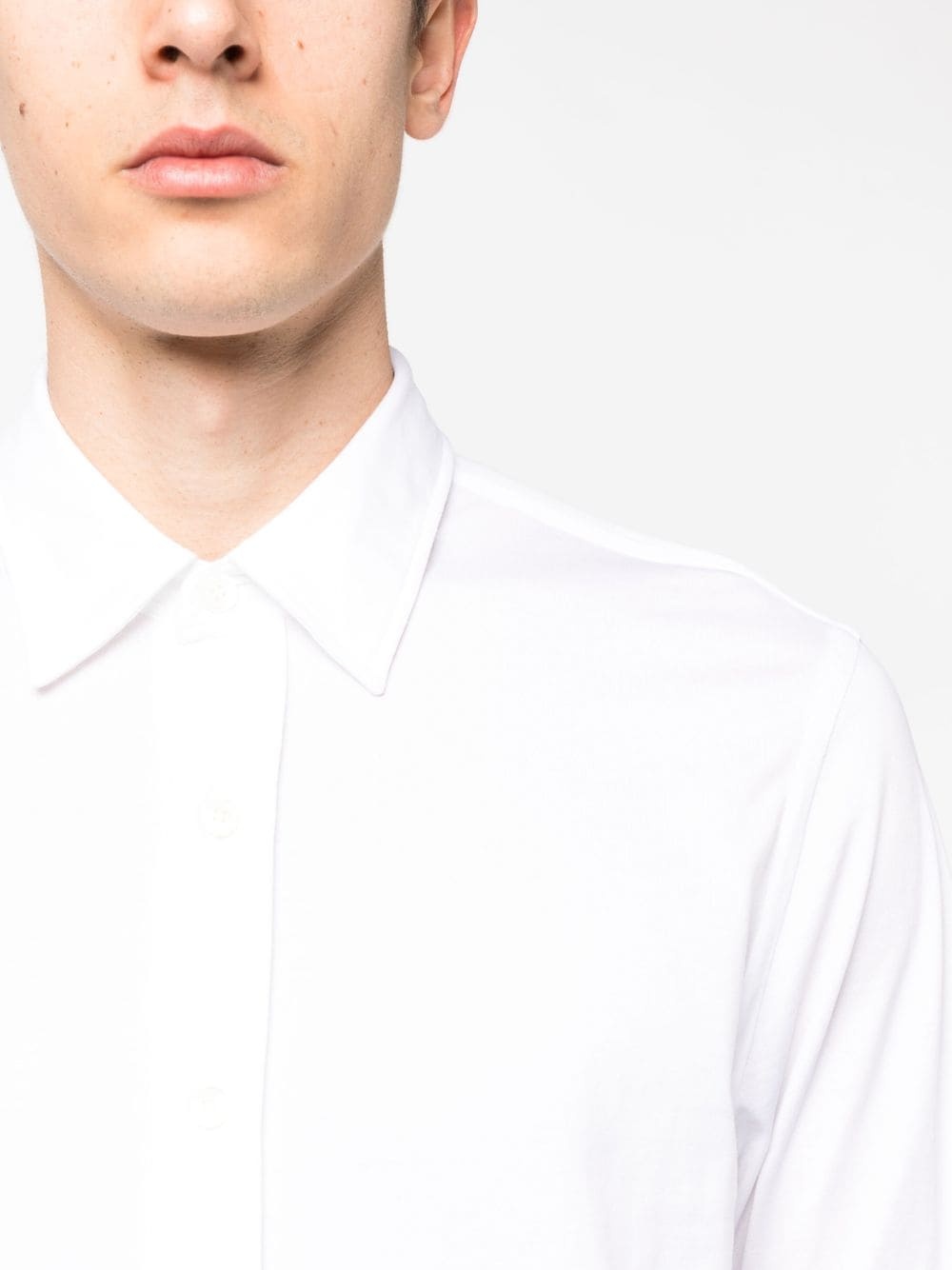 spread-collar cotton shirt - 5