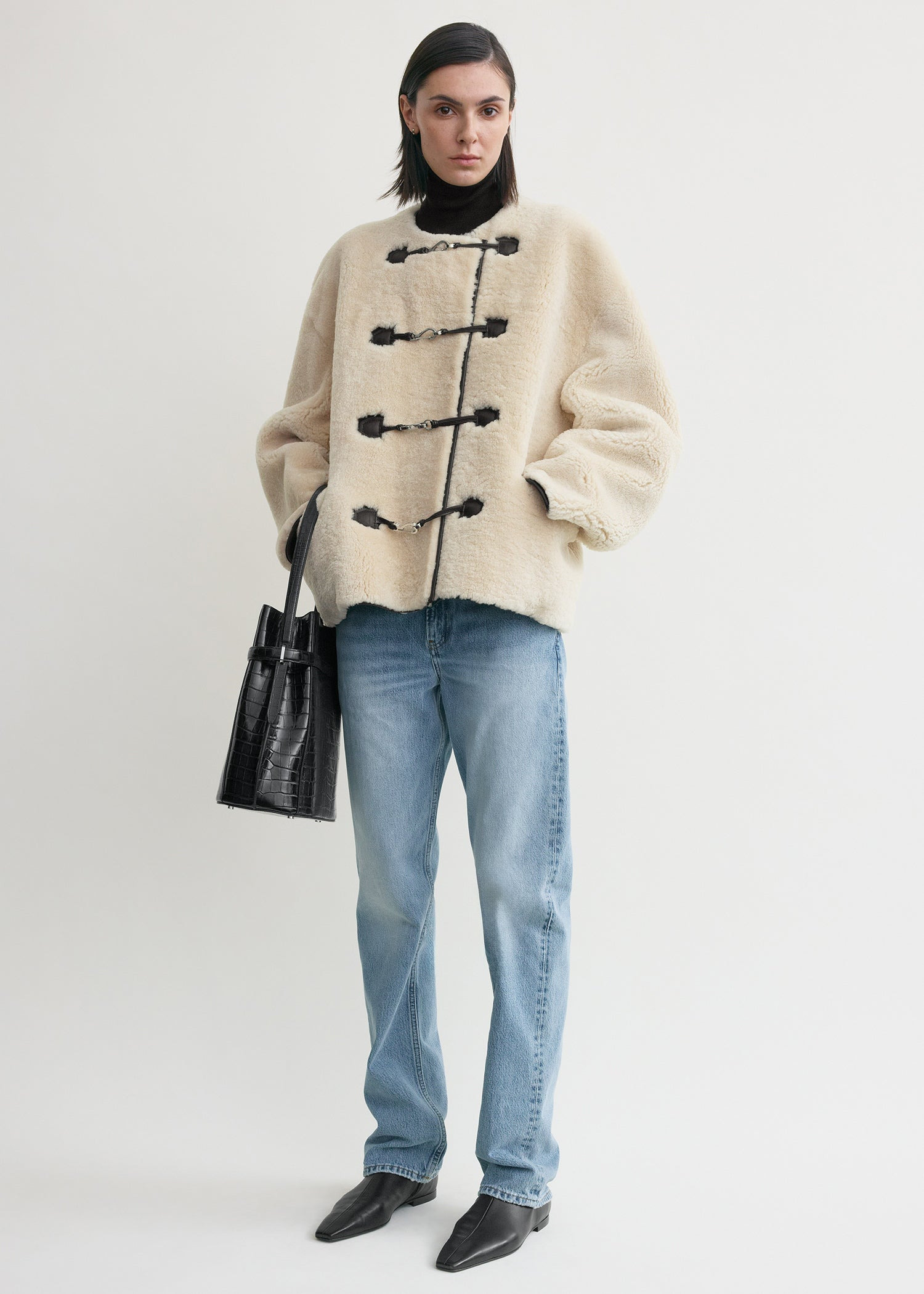 Teddy shearling clasp jacket off-white - 2