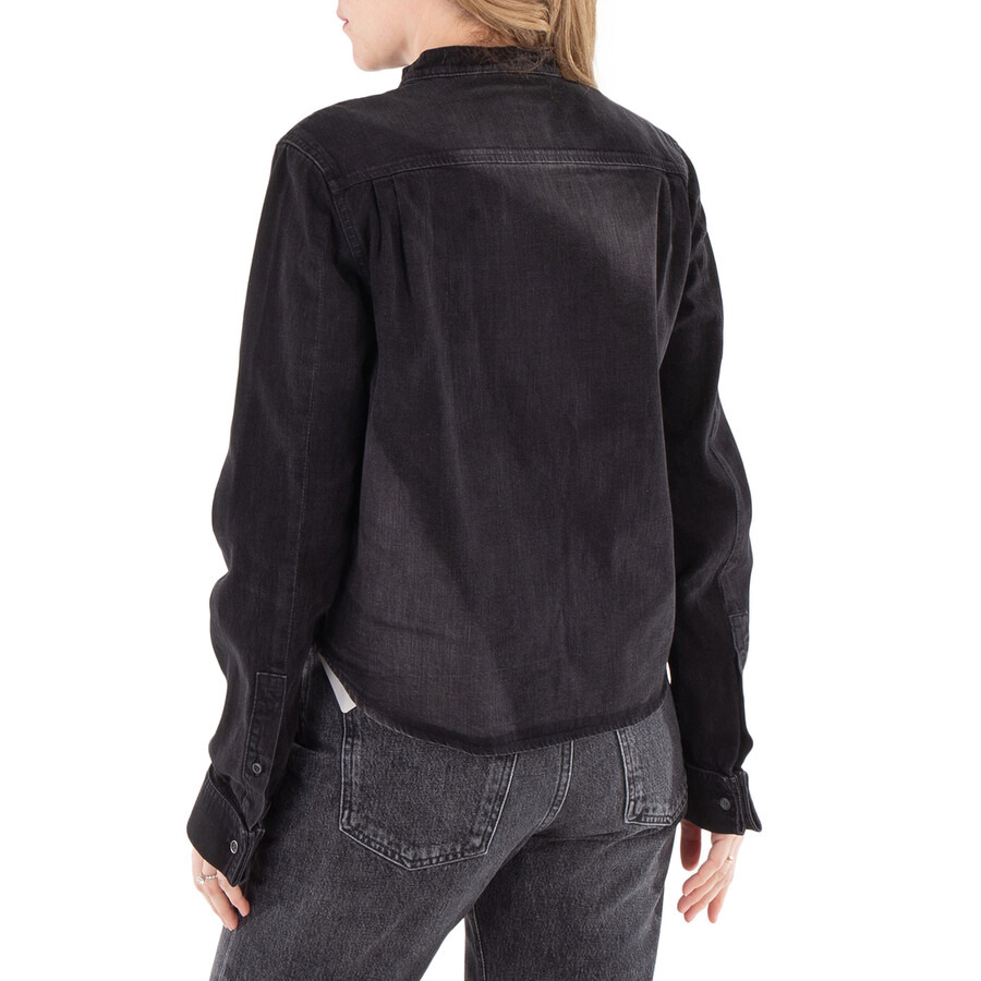 Loewe Pleated Wingtip Collar Denim Shirt - 4