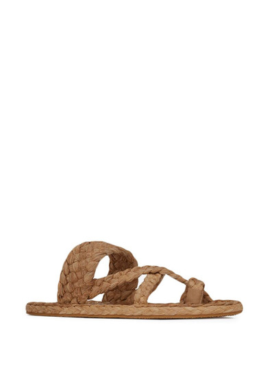 SAINT LAURENT woven-raffia open-toe sandals outlook