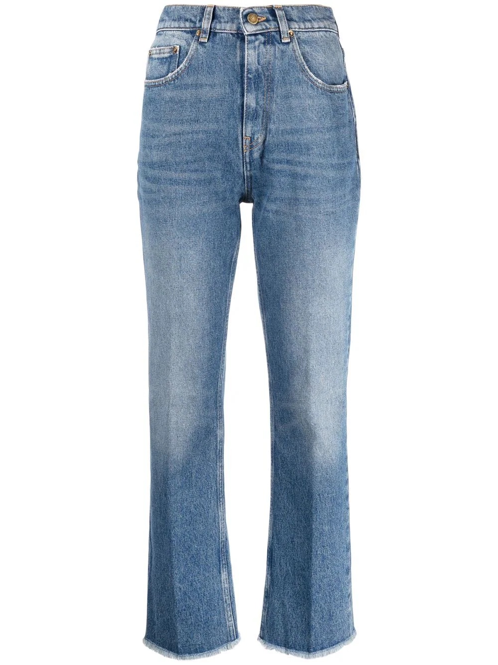 faded cropped jeans - 1