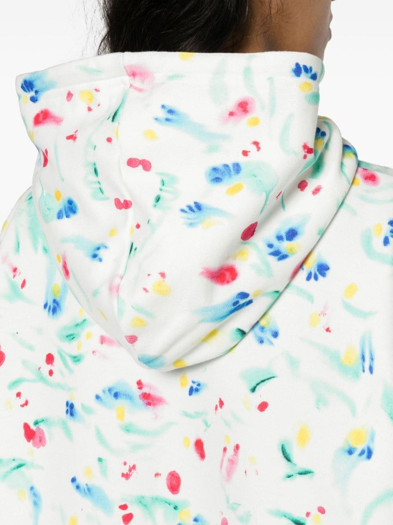 floral-print cotton hoodie 5