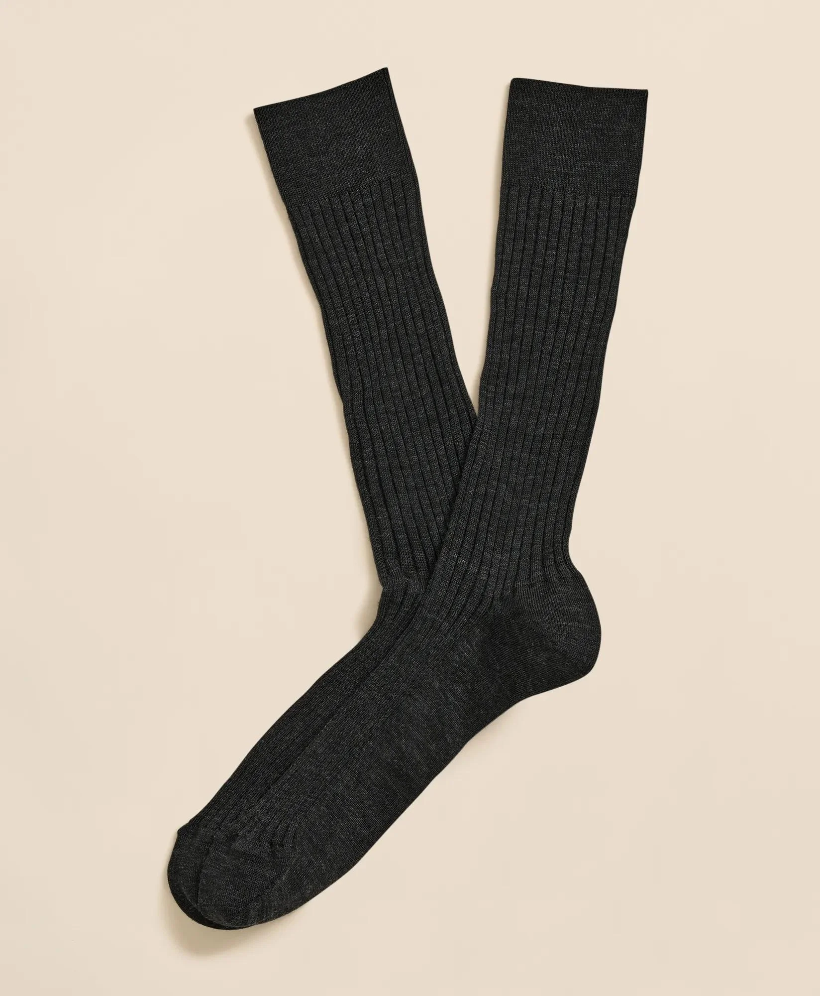 Merino Wool Blend Ribbed Socks - 1