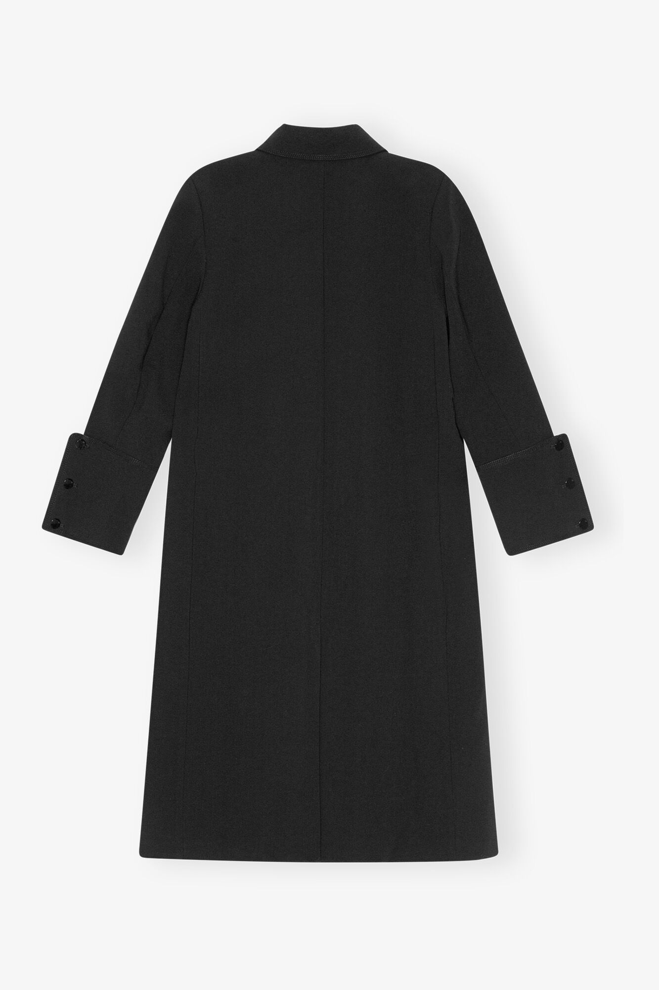 BLACK BONDED CREPE COAT - 6