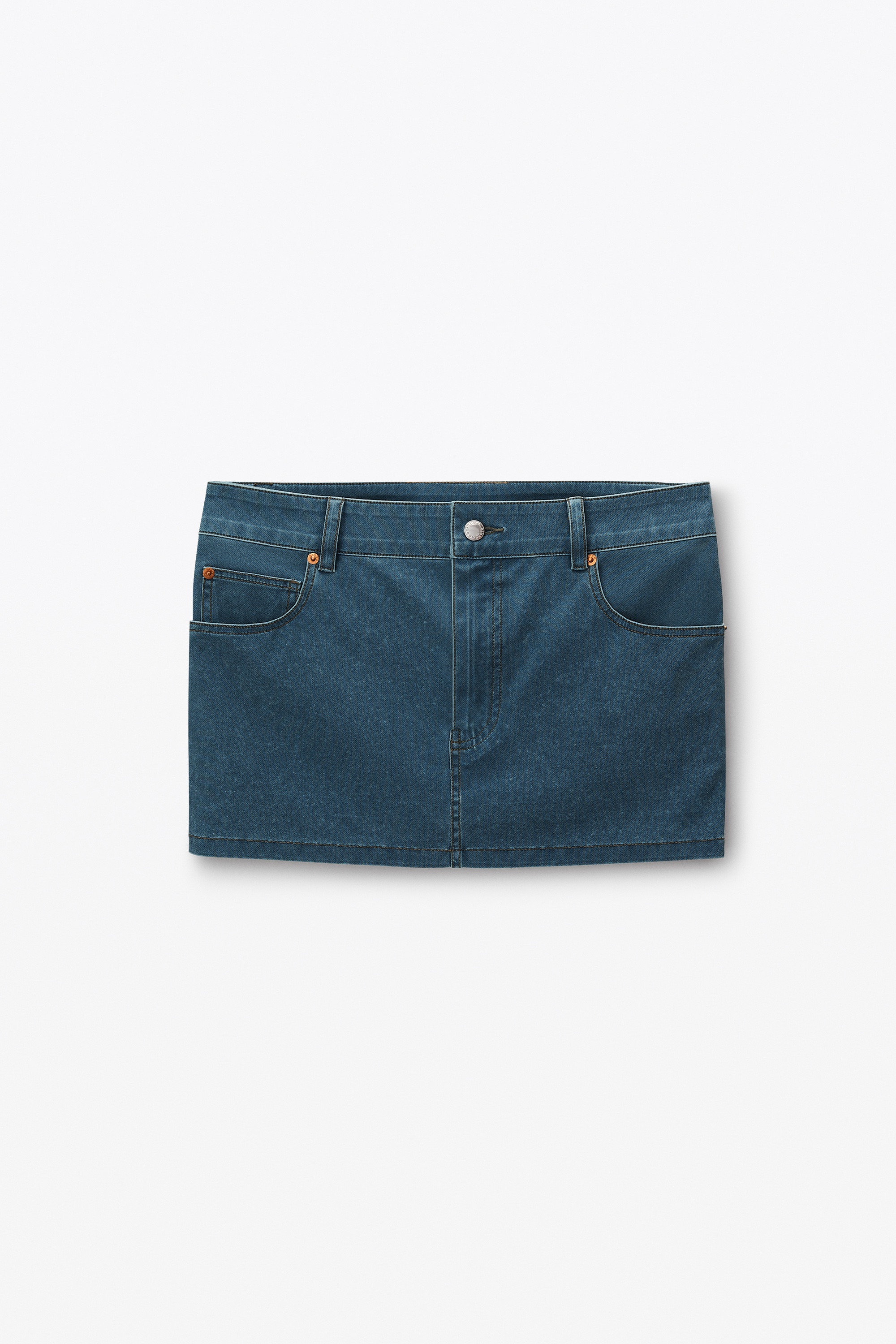 Mini skirt in Denim Trompe-L'oeil - 1