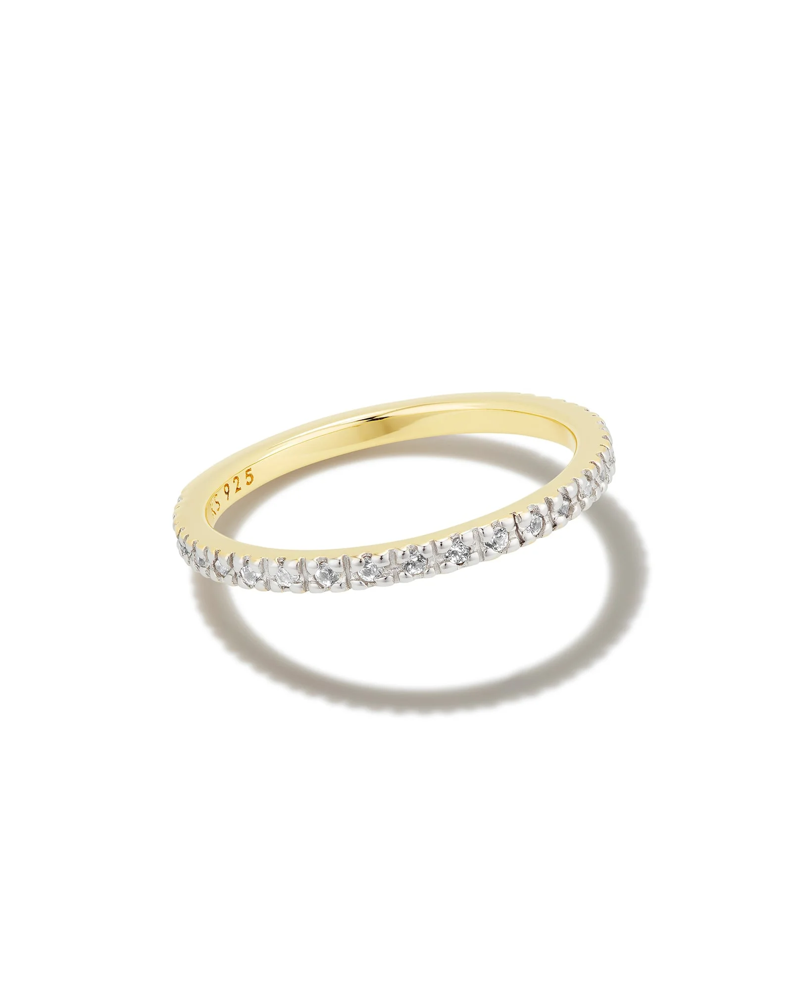 Arynn 18k Gold Vermeil Band Ring in White Sapphire - 1