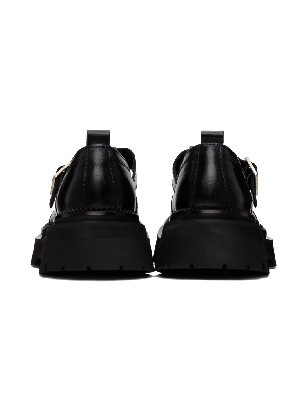 Black Round Toe Loafers - 2