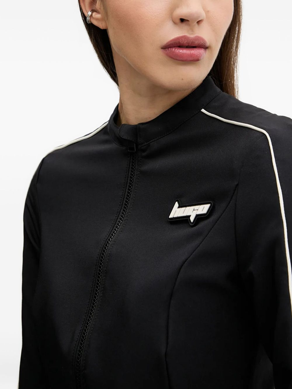logo-appliqué zip-up jacket - 4