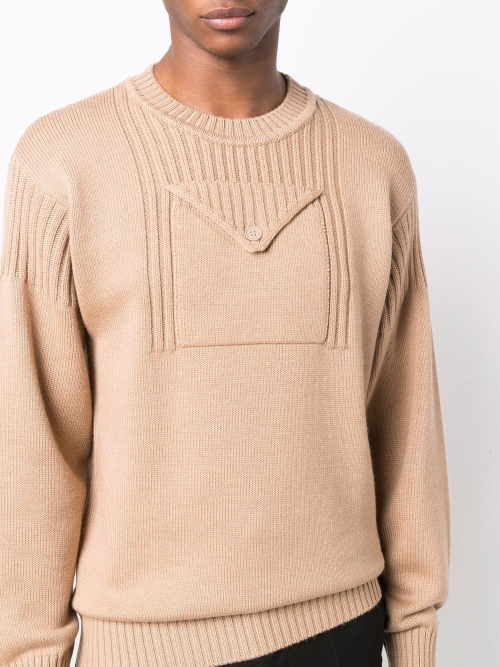 flap-pocket ribbed-knit jumper - 5