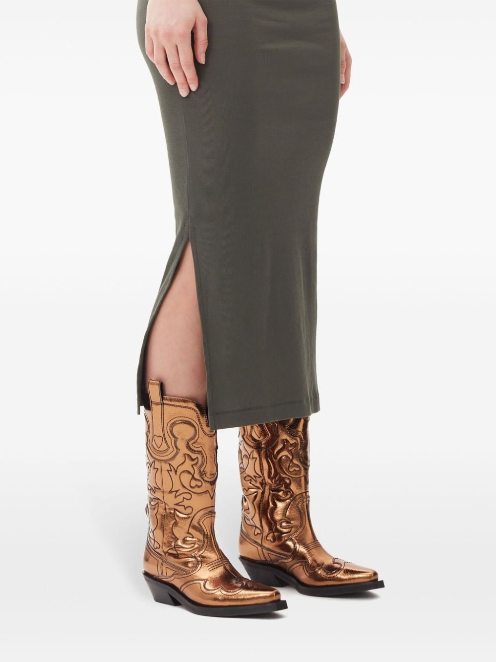 embroidered metallic-effect Western boots - 4