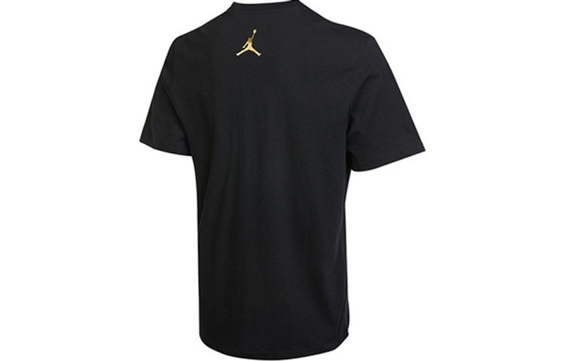 Jordan Men's Air Jordan Alphabet Shoes Printing Round Neck Casual Short Sleeve Black T-Shirt DV9719-010 outlook