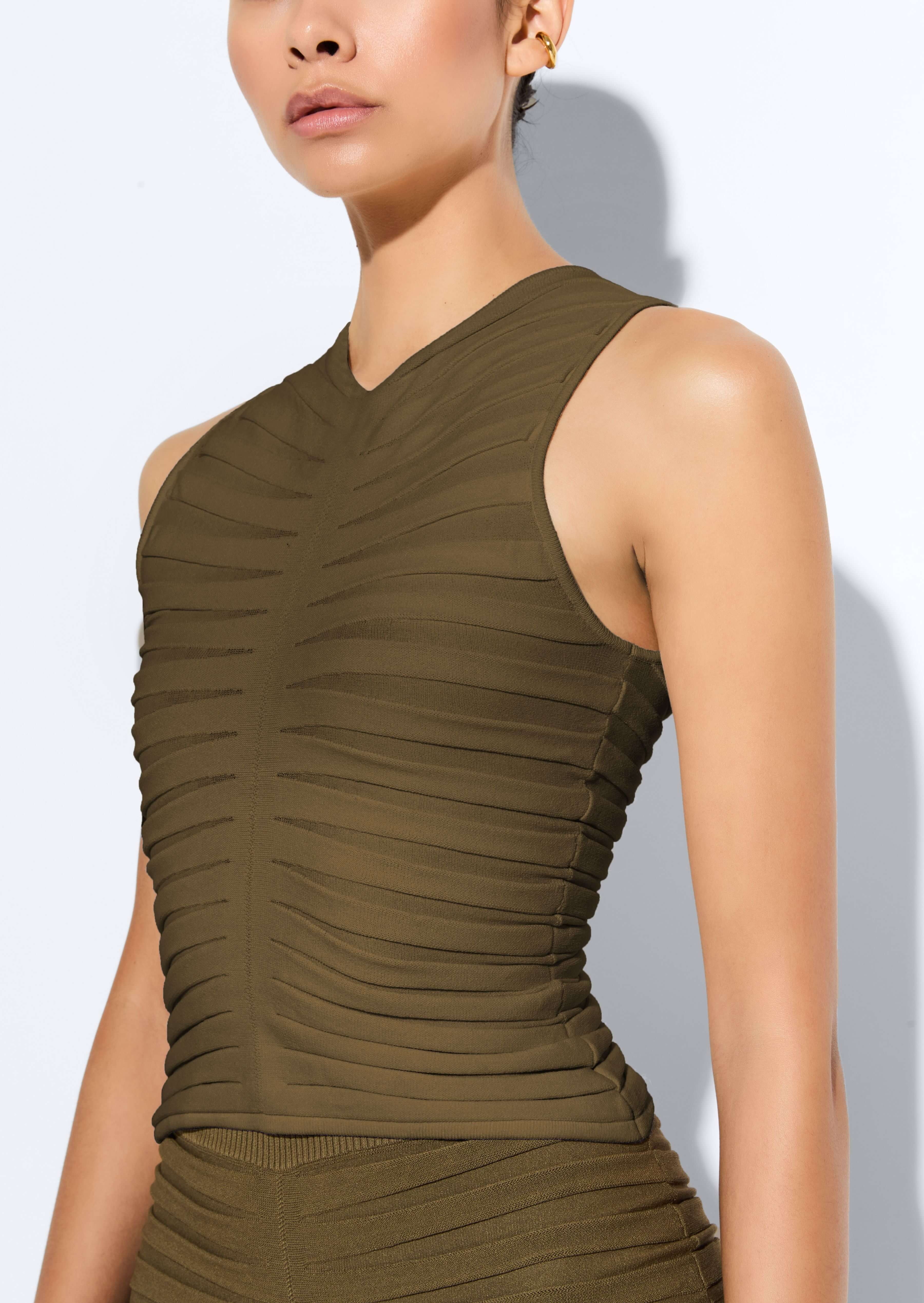 Viscose Wide Ribbed Tank Top - 4