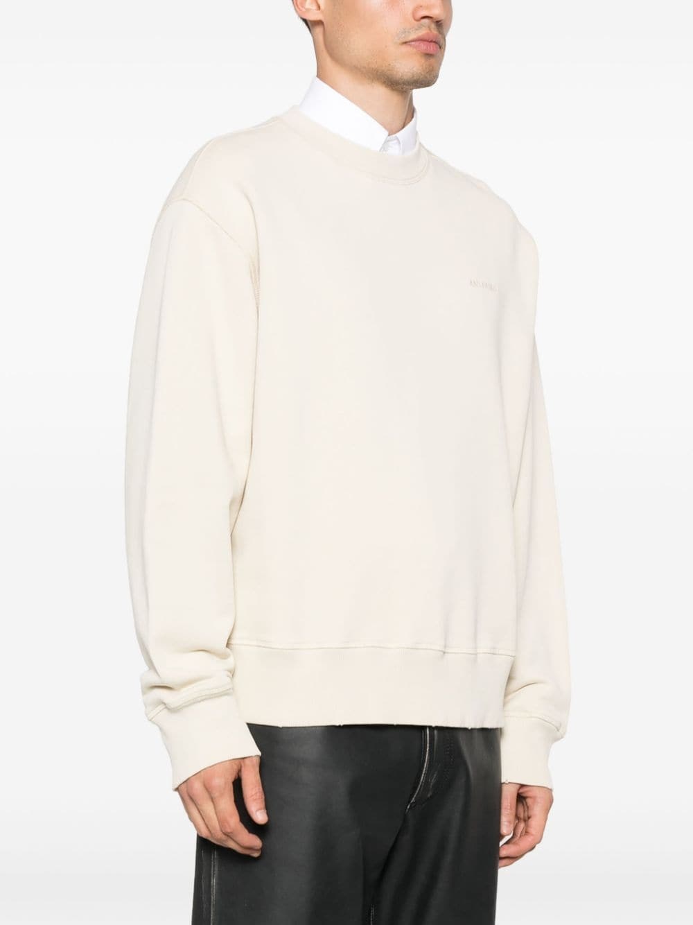 logo-embroidered cotton sweatshirt - 4