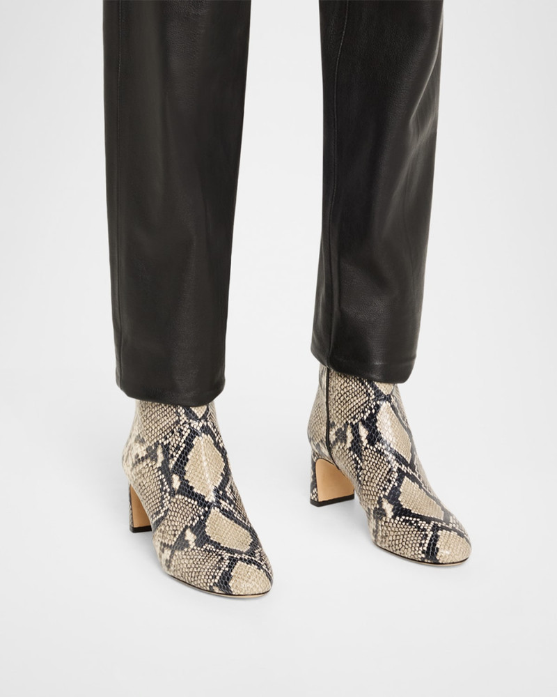 Stuart Weitzman Babette Snake-Printed Leather Booties outlook