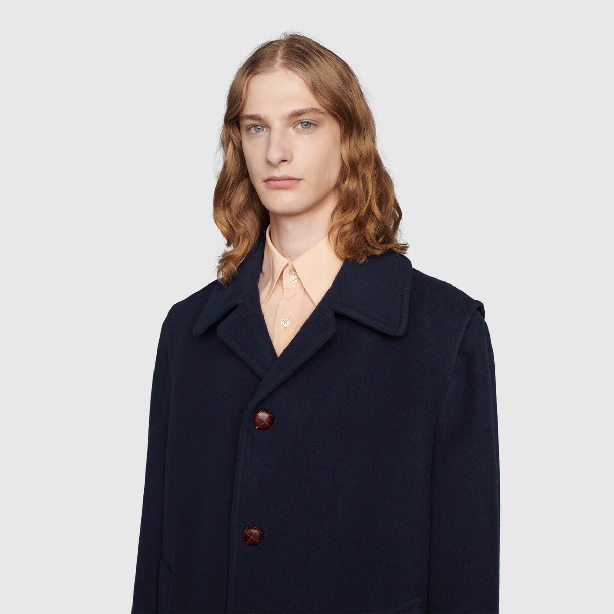 Wool coat with label - 5