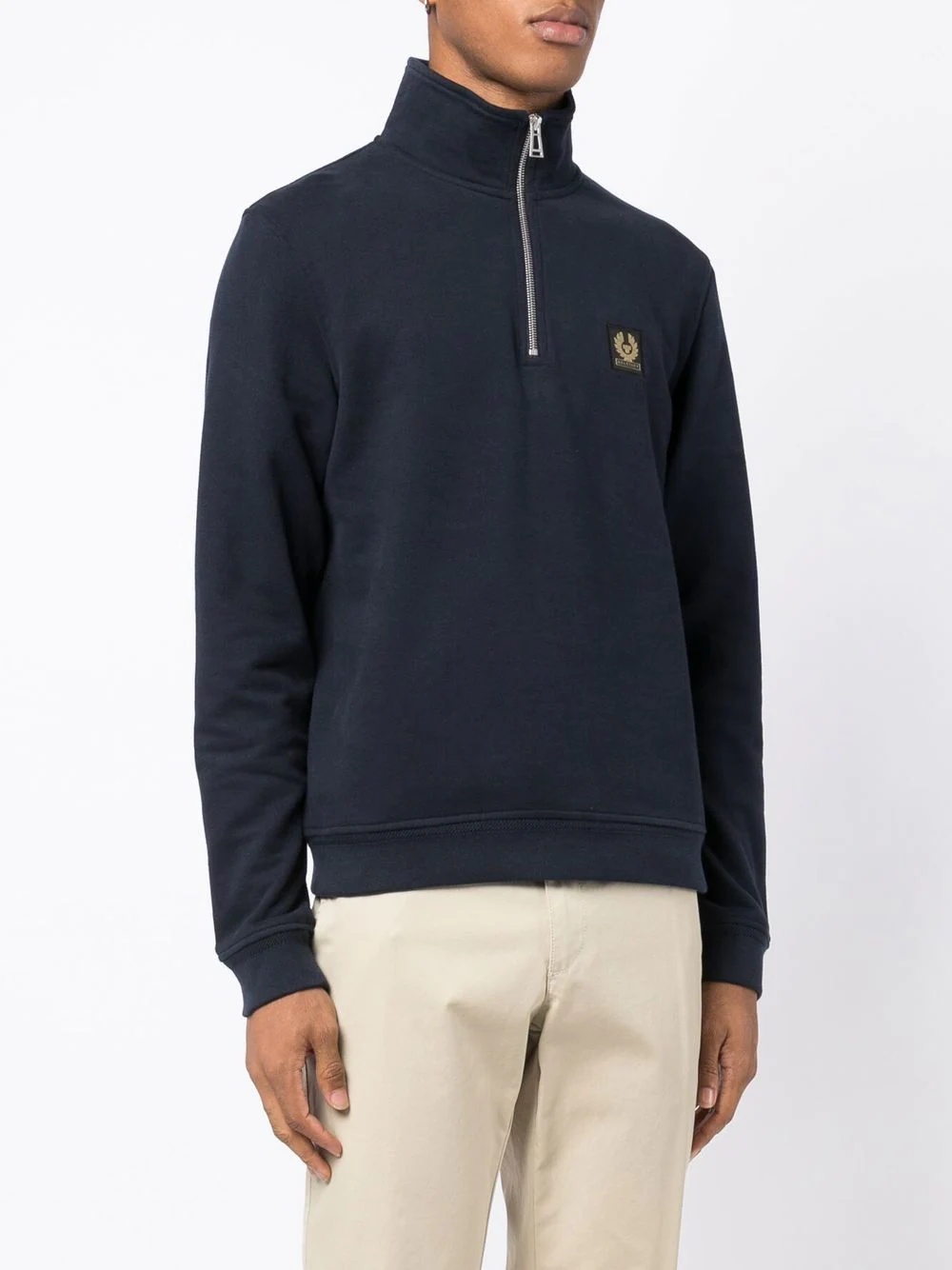 logo-patch short-zip sweatshirt - 3