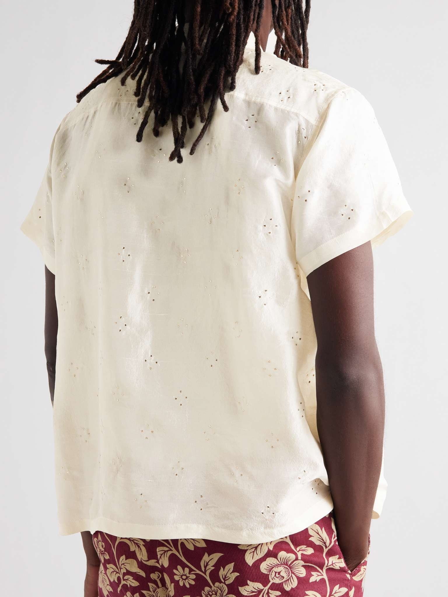 Constellation Embroidered Silk Shirt - 4