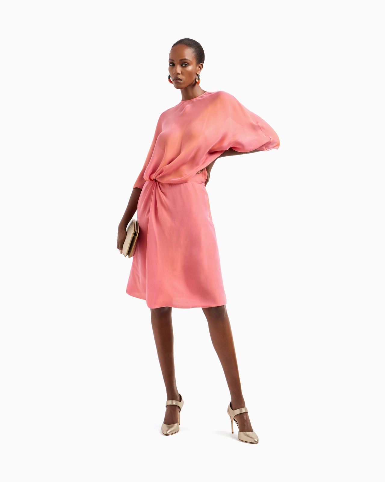 SHORT DRESS IN TWO-TONE SILK CHIFFON - 2