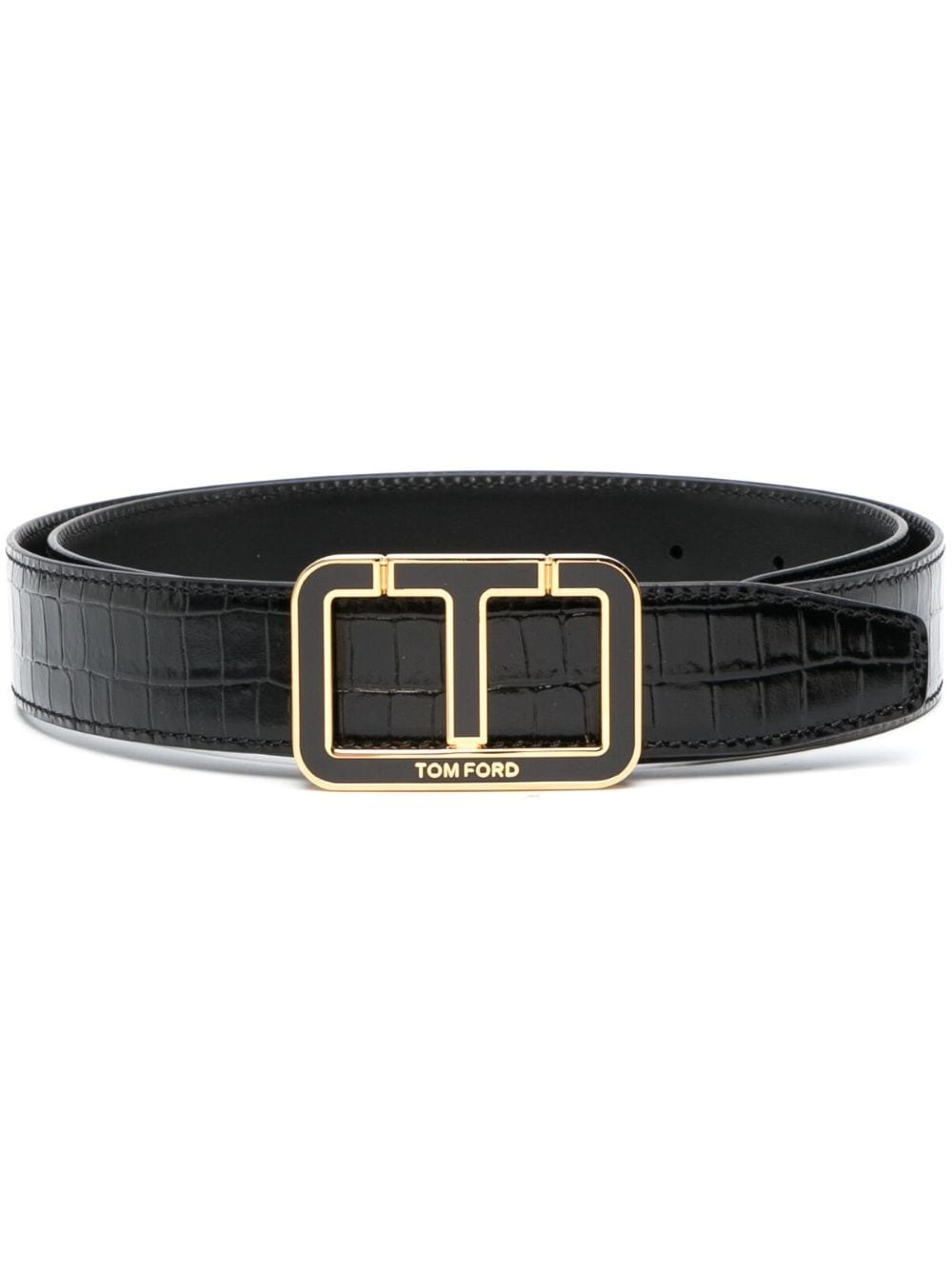 enamelled-logo buckle belt - 1