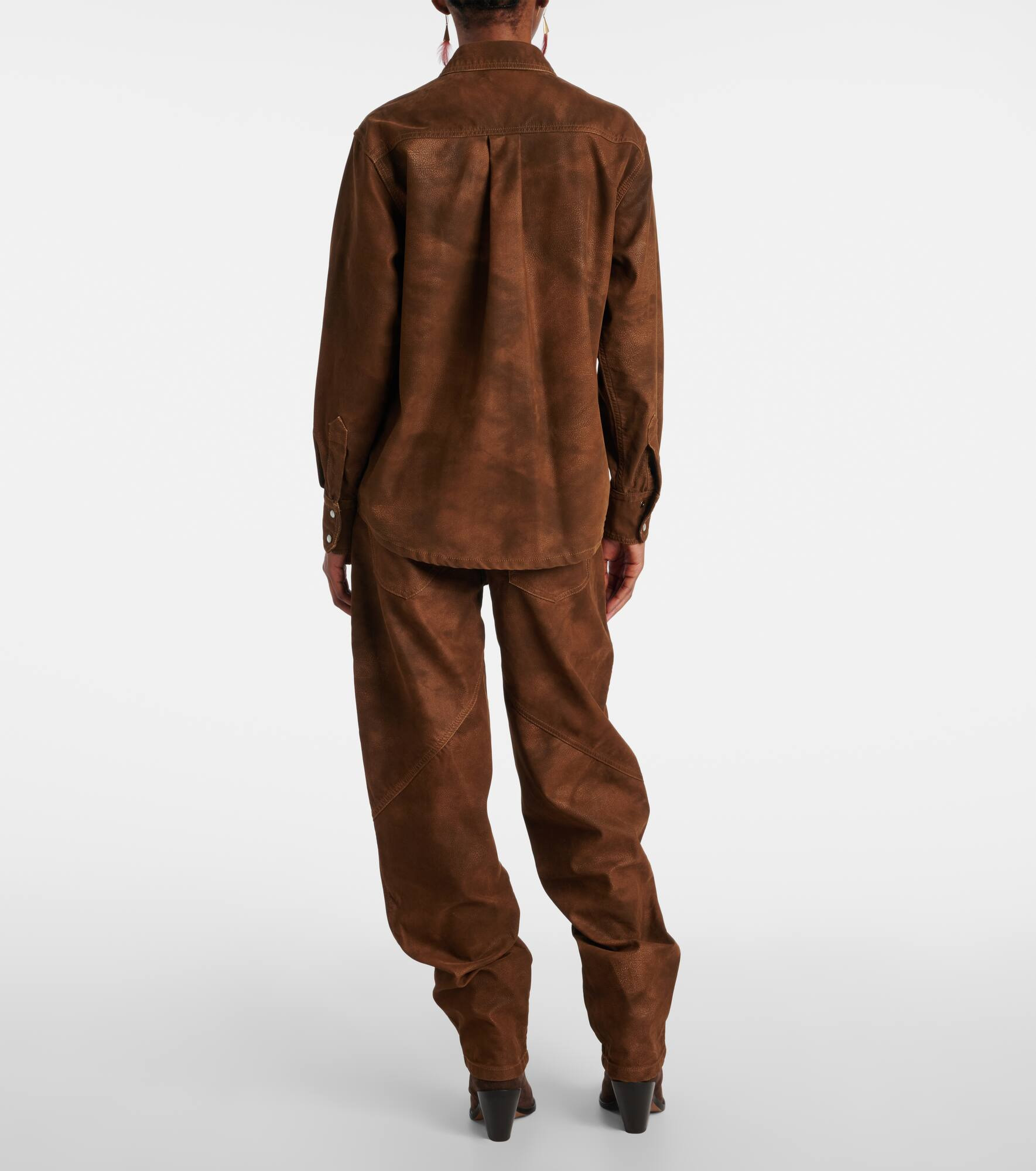 Karima faux leather overshirt - 3