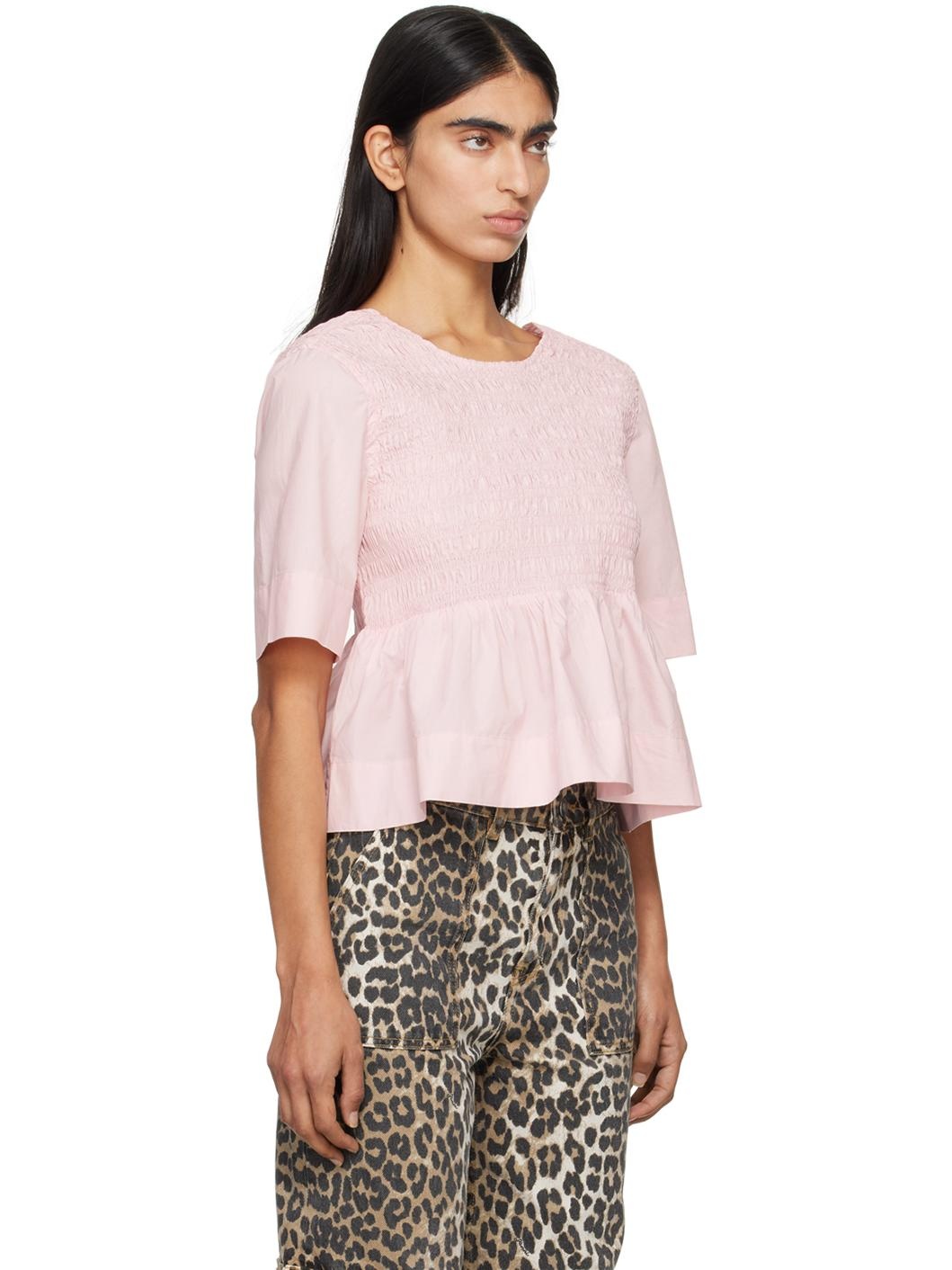 Pink Open Back Smock Blouse - 2