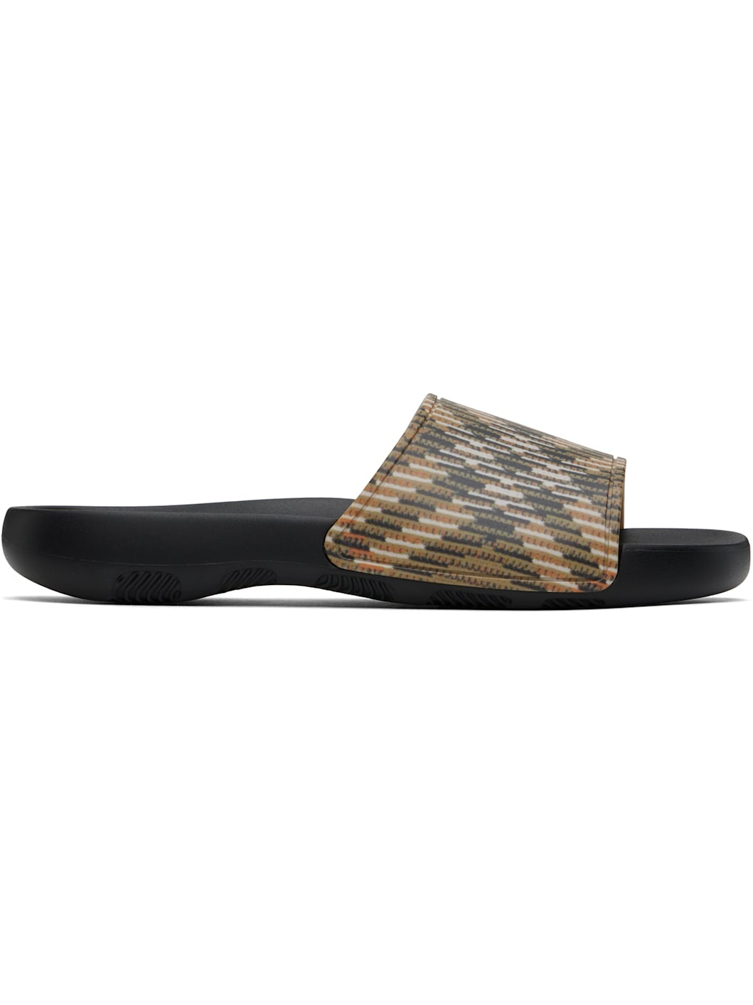 Beige & Black Check Dive Pool Slides - 1