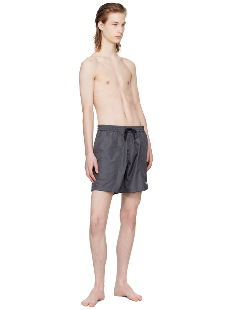 VERSACE Gray Barocco Reversible Swim Shorts outlook