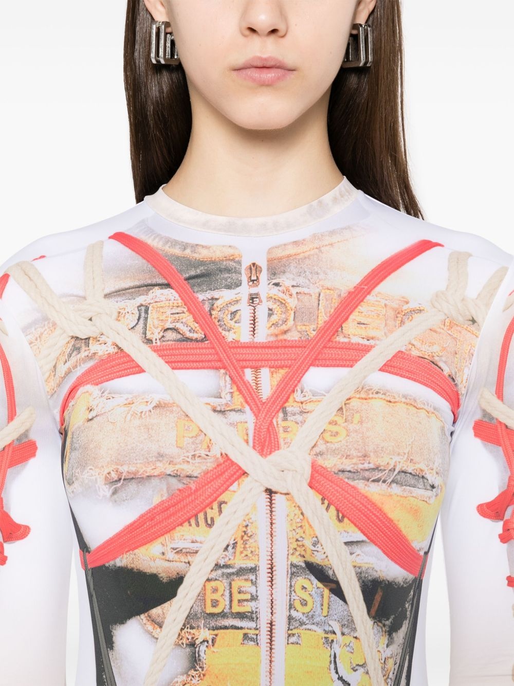 trompe l'oeil-print maxi dress - 5
