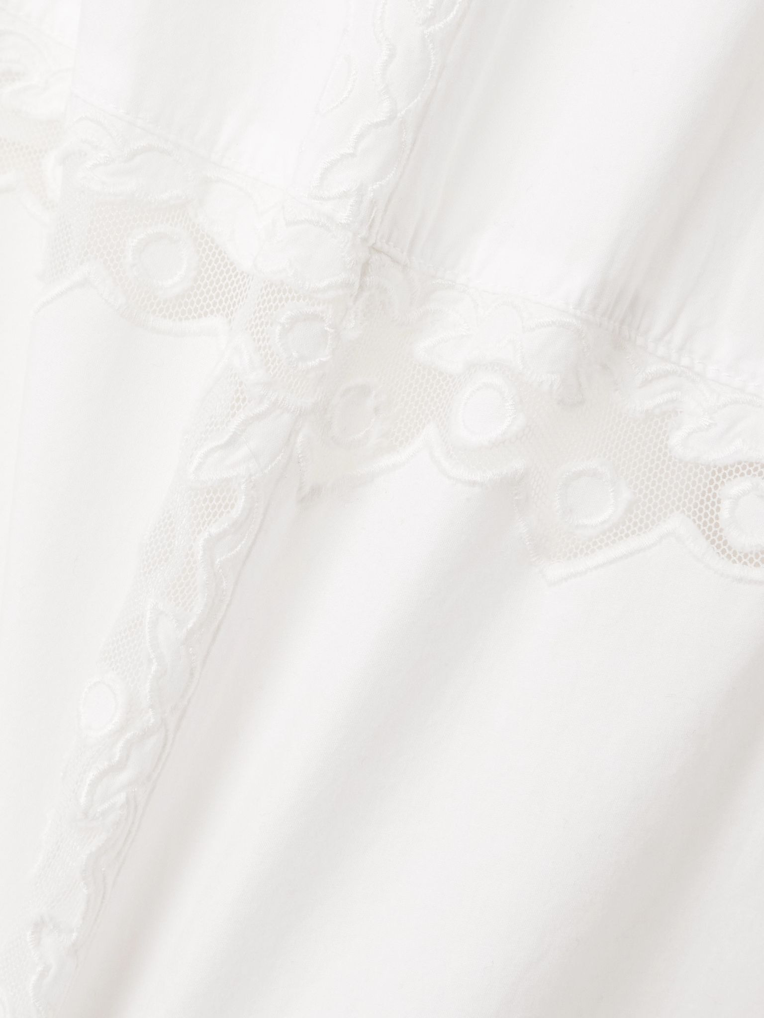 Anela embroidered tulle-trimmed cotton-poplin midi dress White - 4