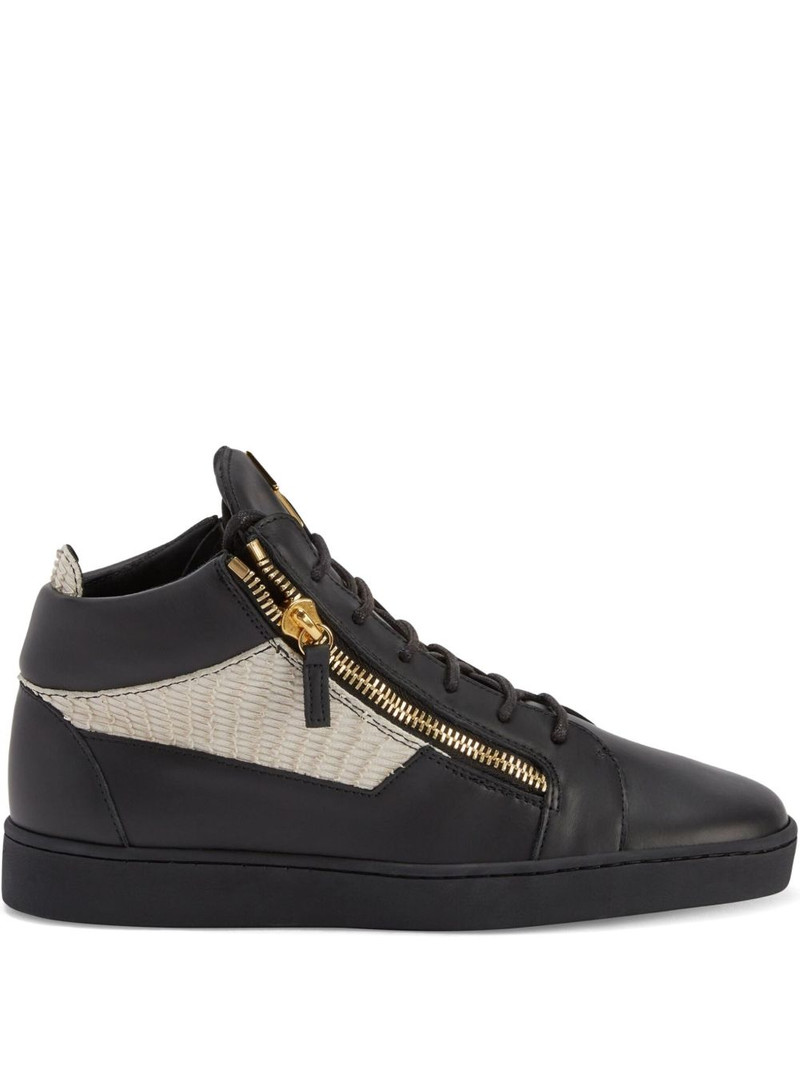Kriss zip-fastening leather sneakers 1