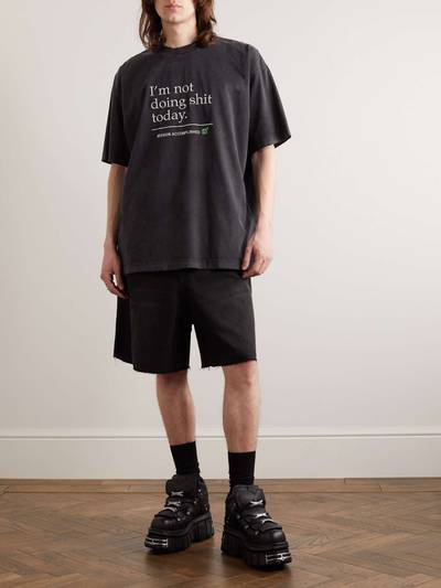 VETEMENTS Oversized Embroidered Printed Distressed Cotton-Jersey T-Shirt outlook