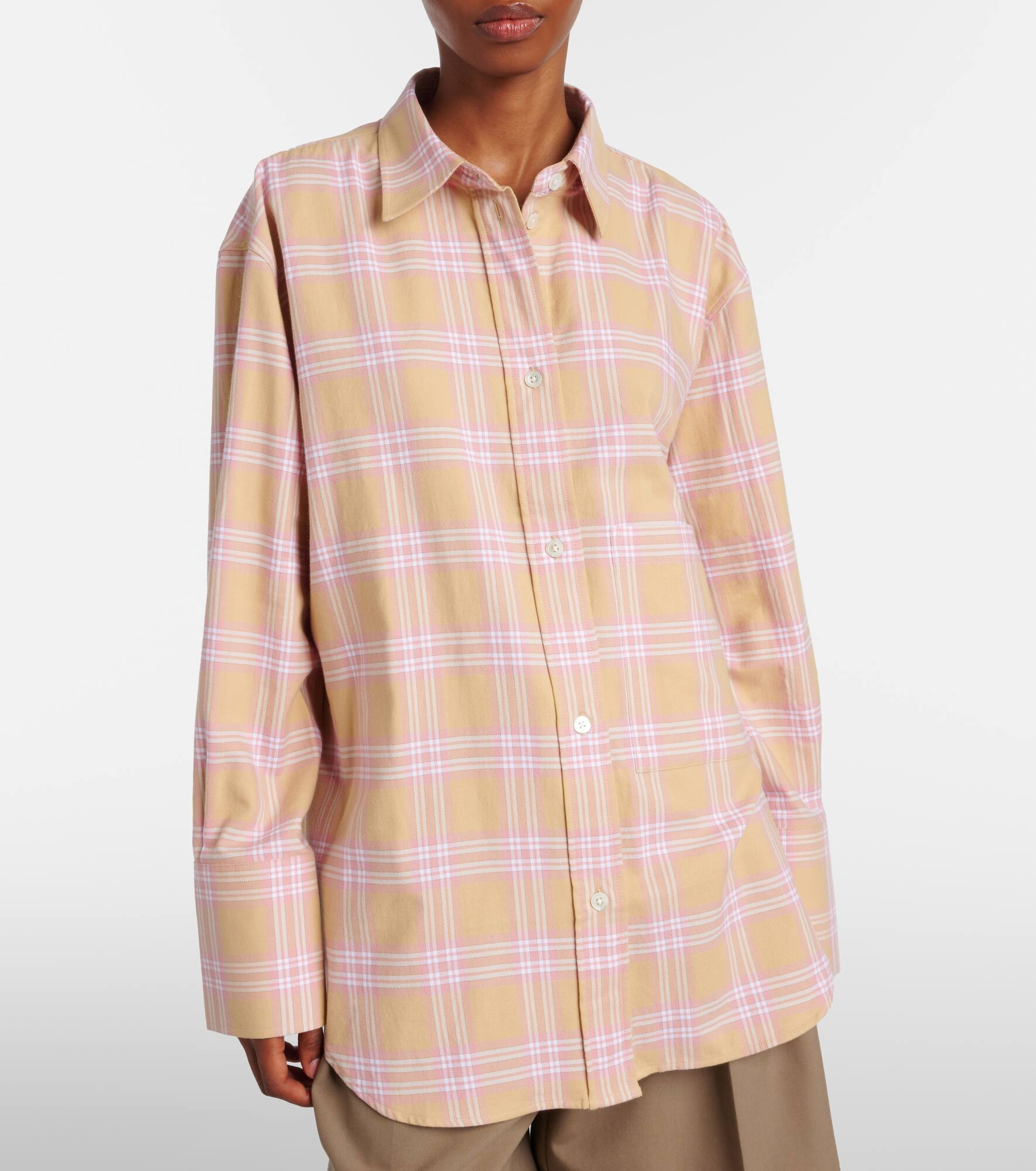 Checked cotton flannel overshirt - 6
