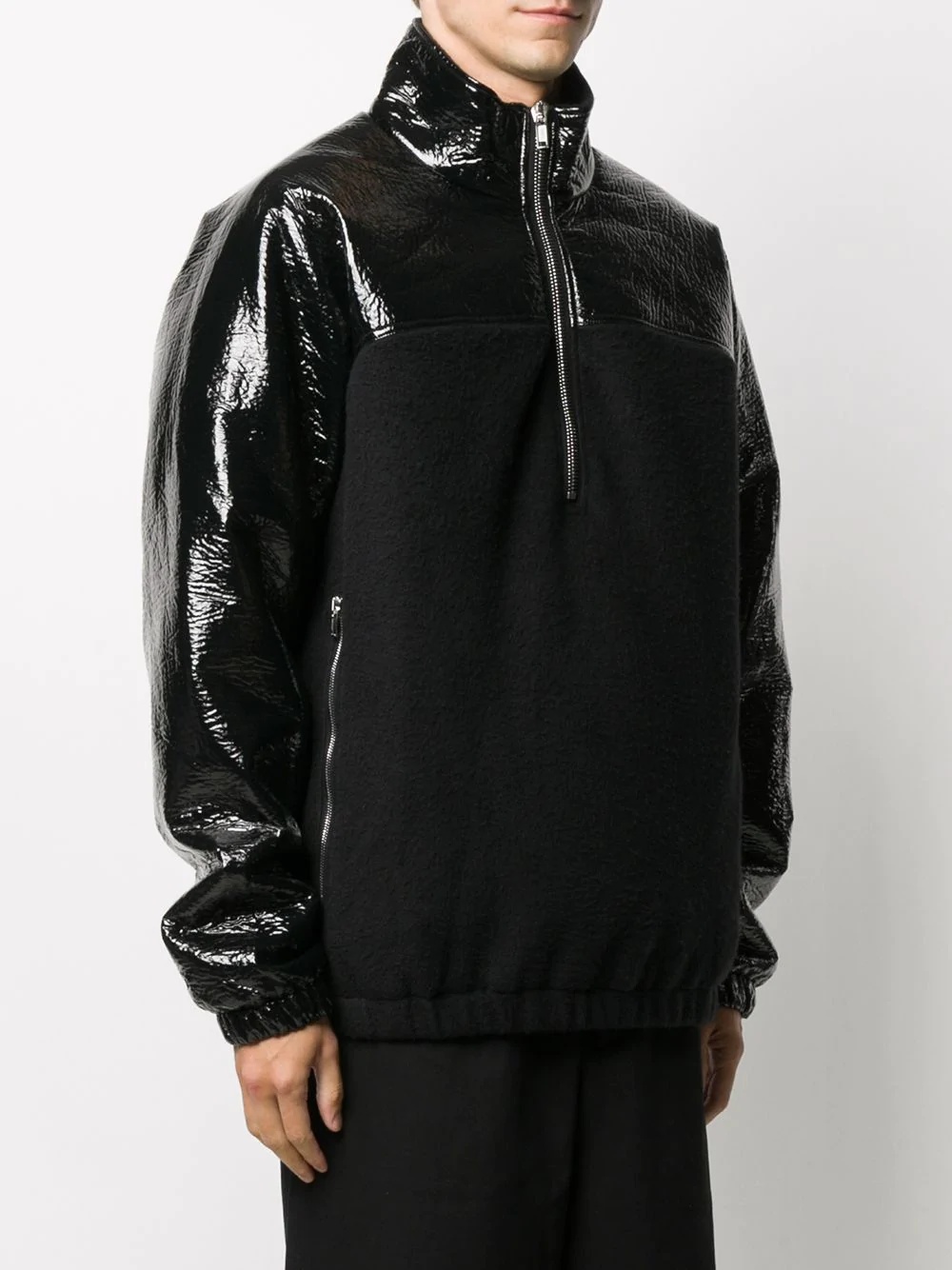 panelled high-neck windbreaker - 3