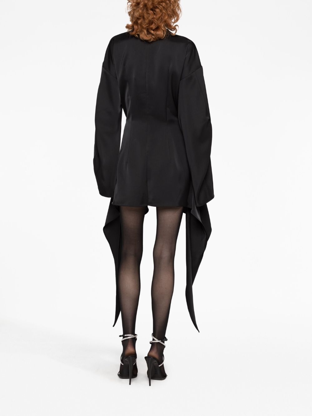 asymmetric cut-out satin minidress - 4