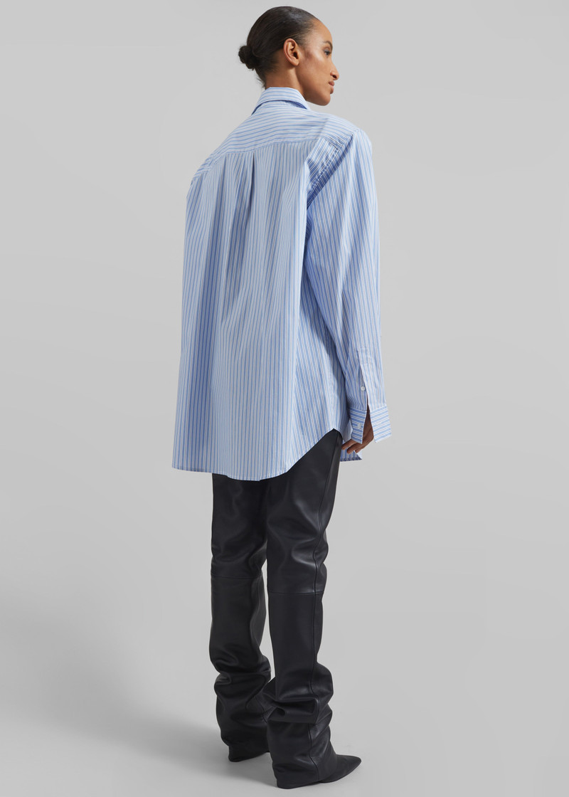 Cyrus Button Up Shirt - Blue/White Stripe 7