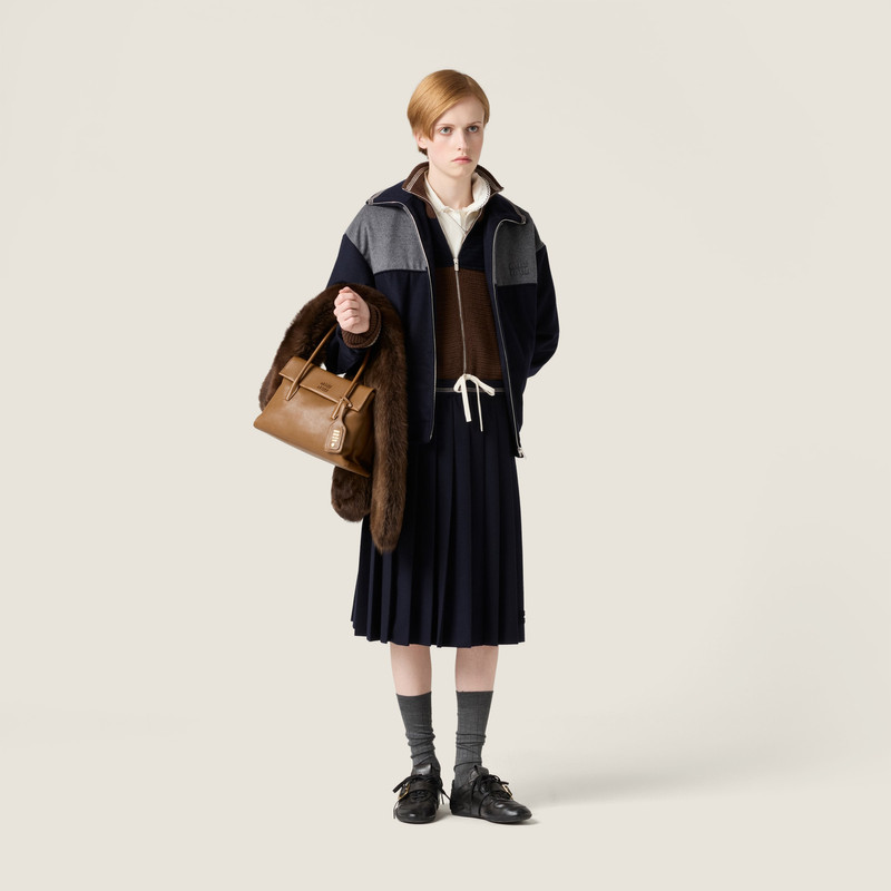 Miu Miu Cotton piqué zippered polo shirt outlook