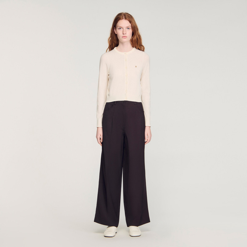 PADDED ROUND NECK CROPPED CARDIGAN 3