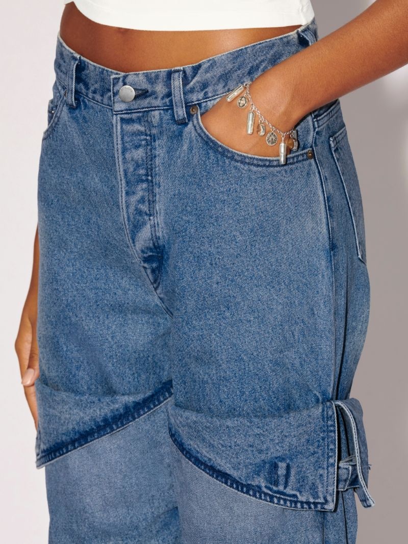 Detailed Denim Pants - 6