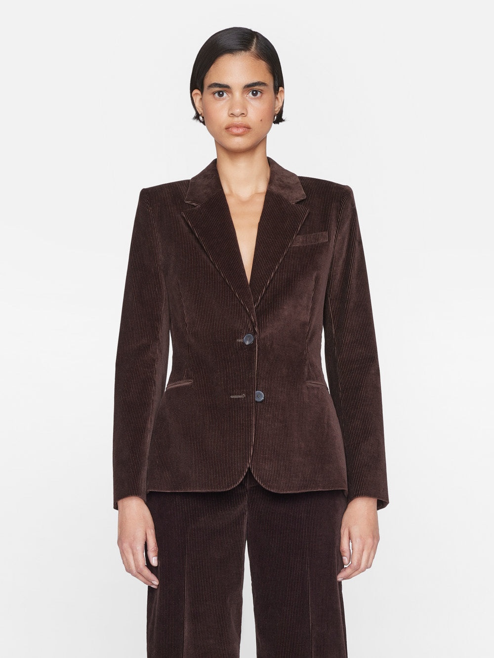 The Corduroy Femme Blazer in Espresso - 2