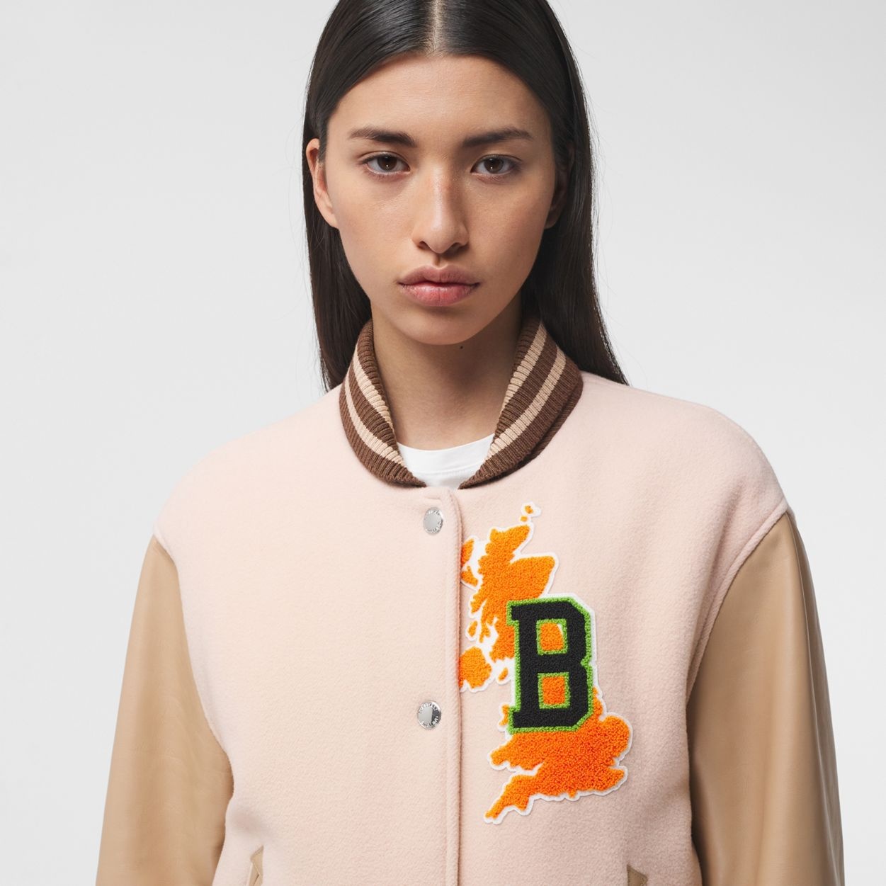 Varsity Graphic Wool and Leather Bomber Jacket - 3