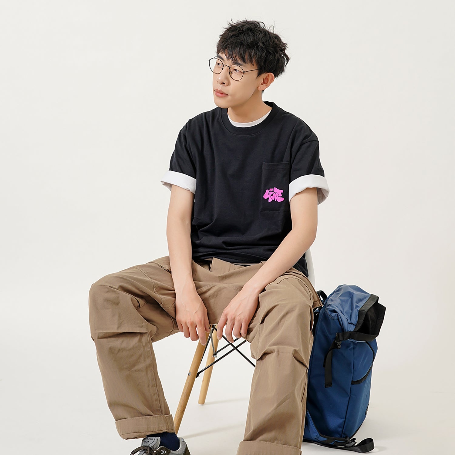 New Balance x Salehe Bembury Graphic Pocket T-Shirt 'Black Multi' MT11568-BK - 3
