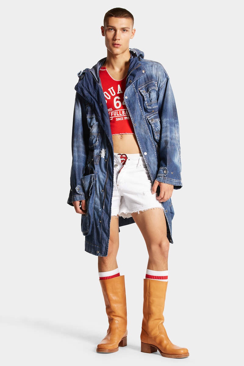 DENIM MULTIPOCKET CARGO PARKA - 3
