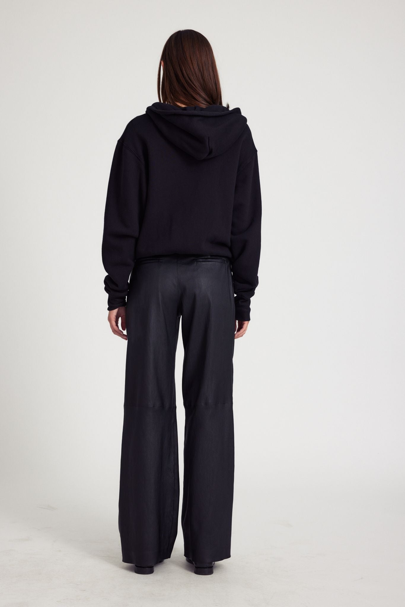 BLACK ZIP UP HOODIE - 4