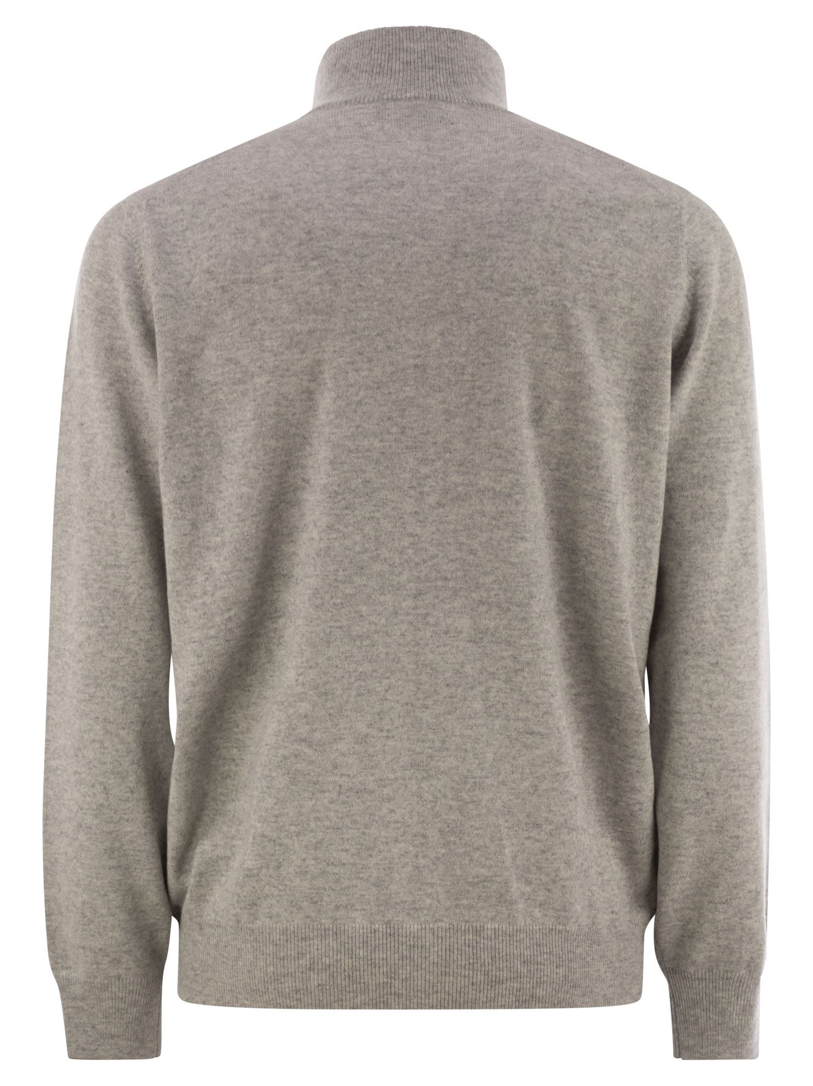 Brunello Cucinelli Men High-Necked Cashmere Cardigan With Zip - 2