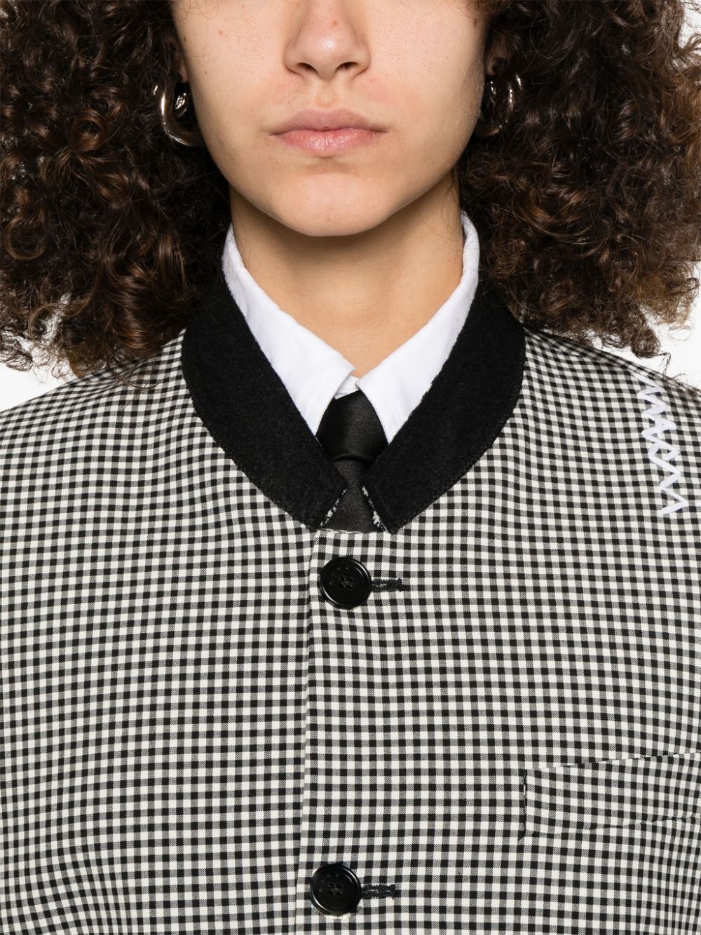 gingham-pattern jacket - 5